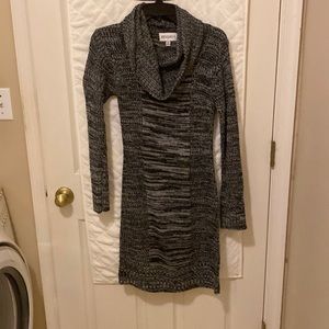 Cowl neck sweater dress